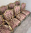 French Louis XVI Style Gilt & Plum Damask Pattern Upholstery Dining Chairs 10pcs