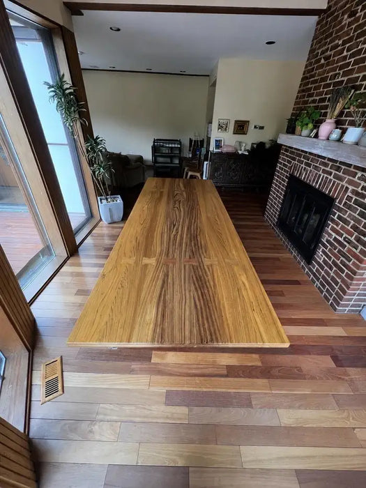 Monumental 10-Foot Arts & Crafts Sculptural Solid Walnut Trestle Dining Table