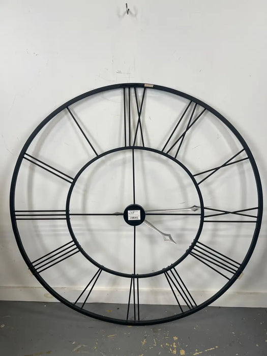 Vintage Industrial Howard Miller "Postema" 49" Oversized Wrought-Iron Wall Clock