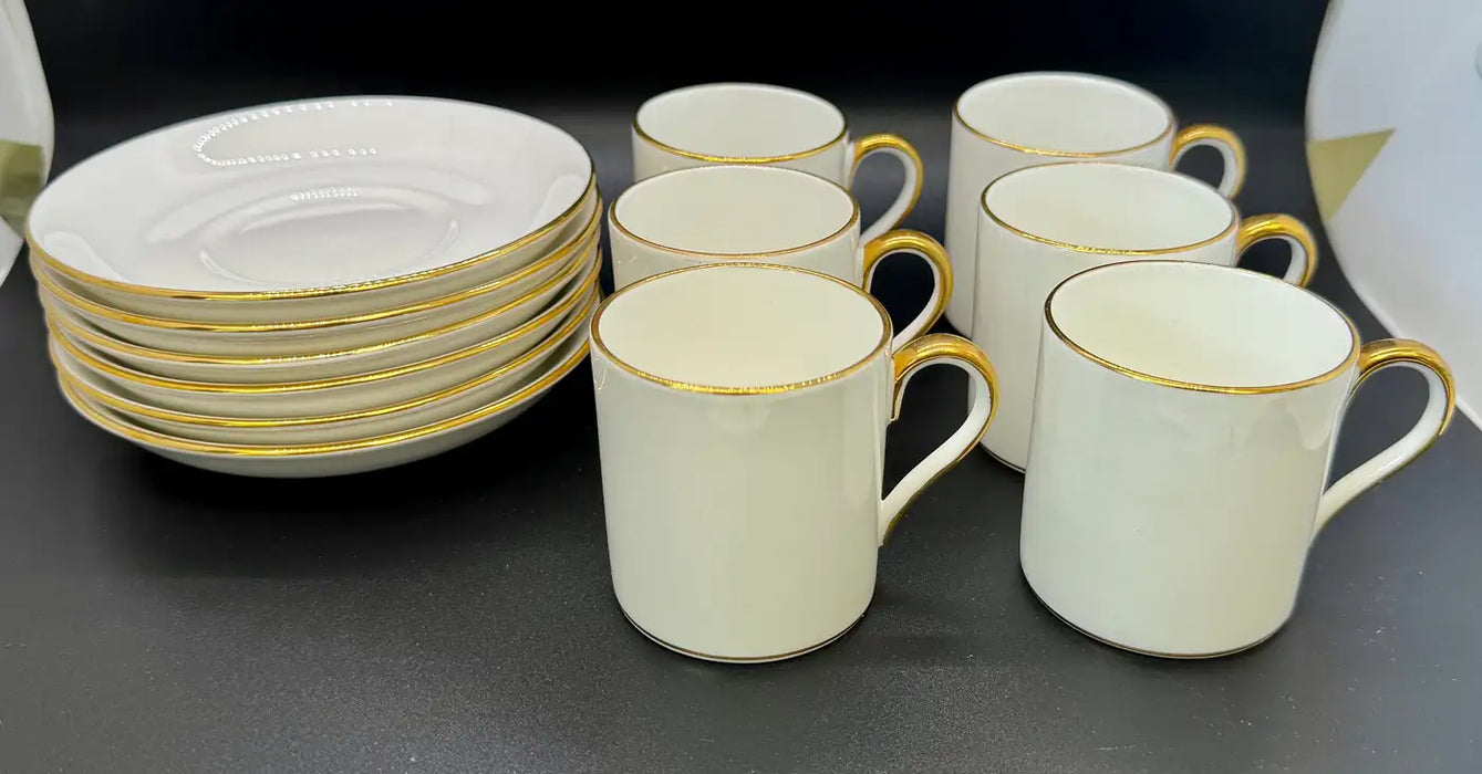 Tiffany & co staffordshire Porcelain Tea Cups and Saucers, 12 Pieces