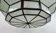 Art Deco Style Large Circular White Milk Glass & Bronze Pendant, Chandelier