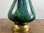 Mid-Century Modern Green Malachite Teardrop Design Table Lamp w Custom Shade