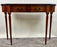 English Georgian Hepplewhite Style Two-Drawer Console Table Mahogany & Walnut