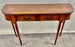 English Georgian Hepplewhite Style Two-Drawer Console Table Mahogany & Walnut