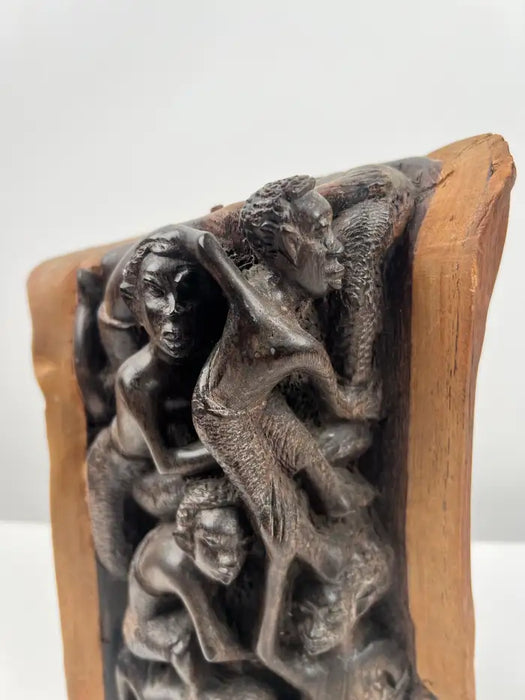 African Makonde Ebony Tree of Life Sculpture Tribal Art, 1970's 1970's
