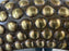 Brutalist Style Round bronze Studded Mirror, Compatible pair