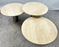 Organic Modern Travertine Three-Tier Circular Coffee Table with Metal Base