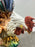 Vintage Hand-Painted Italian Majolica Ceramic Fighting Rooster Sculpture, a Pair 1980's