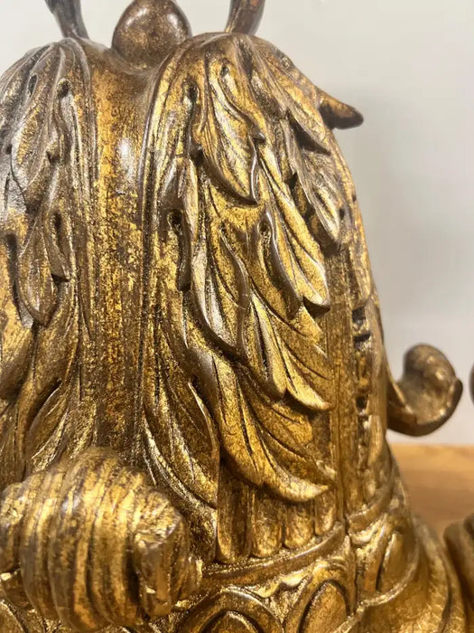 French Louis XVI Style Urn Form with Acanthus Motifs Gilded Wall Bracket, a Pair