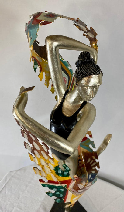 French Art Deco Ballerina Iron & Resin Sculpture
