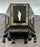 Asian Black Lacquer Hexagonal Side Table with Hand-Painted Gold & Figural Pane