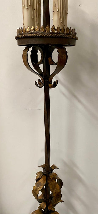 Spanish Baroque Style Wrought Iron Floor Lamp by Fine Art Lighting, a Pair