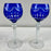 Rare Murano Glass Decanter in Cobalt Blue with Jewel-Tone StemGlasses Set, 7 Pcs