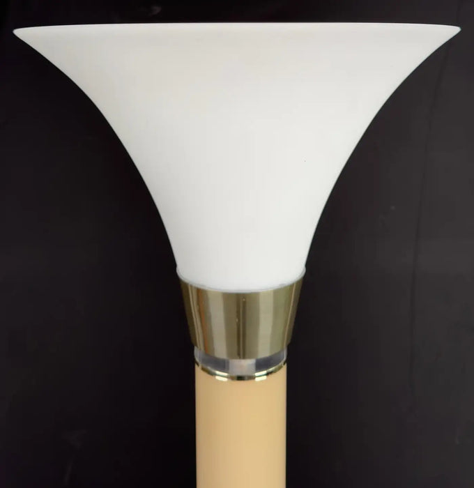 MCM Torchiere Frosted White Glass & Lucite Floor Lamp after Karl Springer