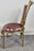 French Louis XVI Style Gilt & Plum Damask Pattern Upholstery Dining Chairs 10pcs