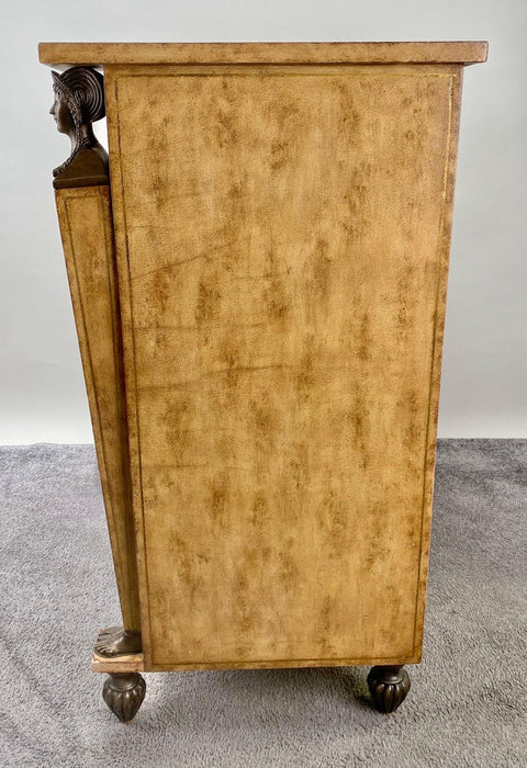 Federal Style Beige Shagreen Apothecary Cabinet by Kreiss