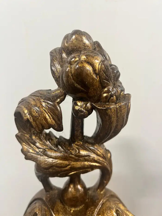 French Louis XVI Style Urn Form with Acanthus Motifs Gilded Wall Bracket, a Pair