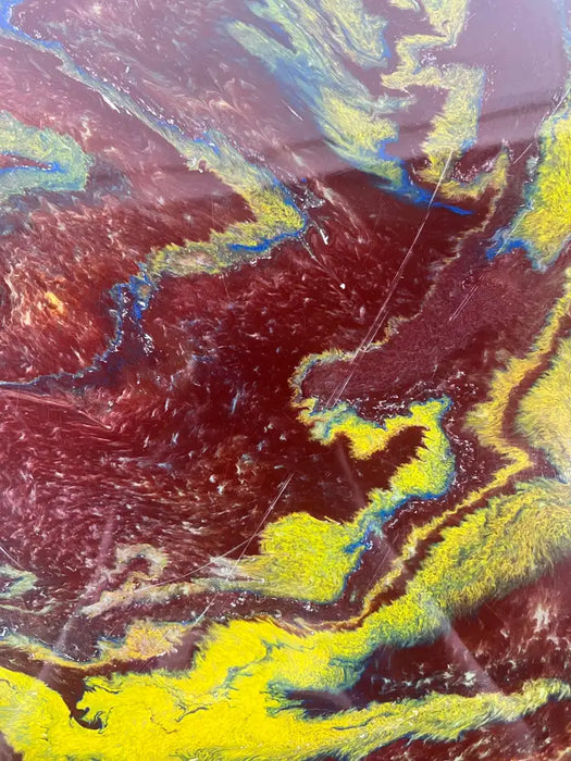 Eero Saarinen MCM Style Tulip Dining or Center Table with Epoxy Resin Design Top