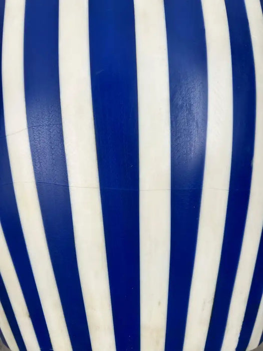 Art Deco Style Blue & White Resin Cylindrical Side, End Table or Stool