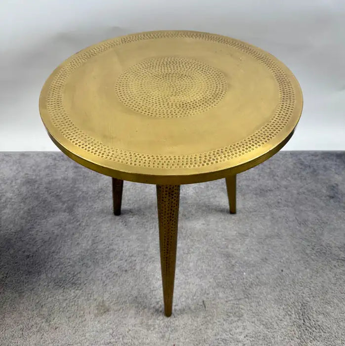 Mid Century Modern Brass Round Nest Side Table, Set of 2