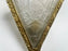 French Art Deco Brass & Frosted Glass Shield Shaped Wall sconce, a Pair