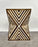 Art Deco Style Sculptural White & walnut Resin Side or End Table, a Pair