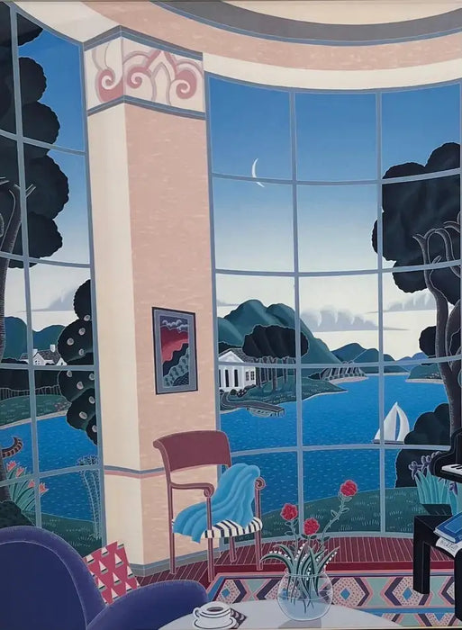 Thomas Mcknight Yellow Music Room Lithograph , Framed 1980's