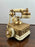Vintage French Style Brass Rotary Telephone with Ornate Repoussé Cream Enamel Base