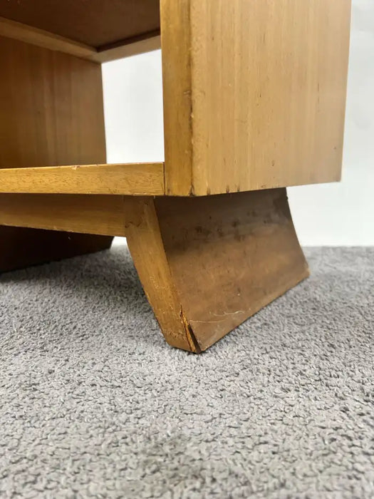Mid-Century Modern R-Way Birdseye Maple Nightstand or End Table , a Pair