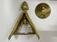 French Art Deco Brass & Frosted Glass Shield Shaped Wall sconce, a Pair