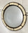 Hollywood Regency Style White Frame & Brass Filigree Inlay Mirror, a Pair