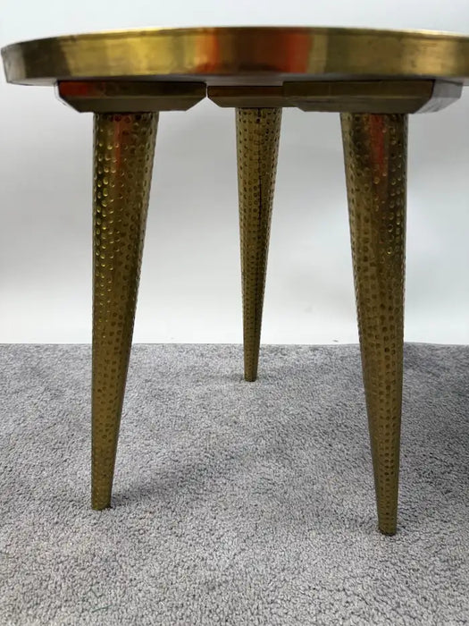 Mid Century Modern Brass Round Nest Side Table, Set of 2