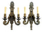 French Louis XVI Revival Style Patinated Bronze Wall Sconce Two Arms, a Pair