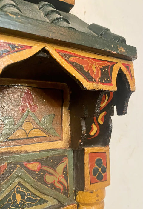 Antique Moroccan Moorish Hand Painted Wall Door Sculpture or Mirror Frame