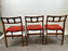 Danish Mid-Century Modern Teak Dining Chairs w Rust Red Dotted Upholstery, Set 6