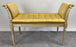 French Louis XVI Style Tufted Gold Upholstery Window Seat Bench