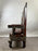 Portuguese Colonial Style Leather & Filigree Design Throne Chair