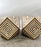 Art Deco Style Brown & White Sculptural Resin & Walnut Side or End Table, a Pair