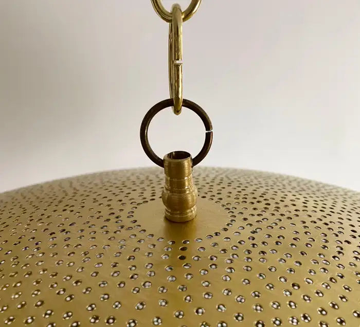 Mid-Century Modern Style Oval Spaceship Brass Pendant or Lantern