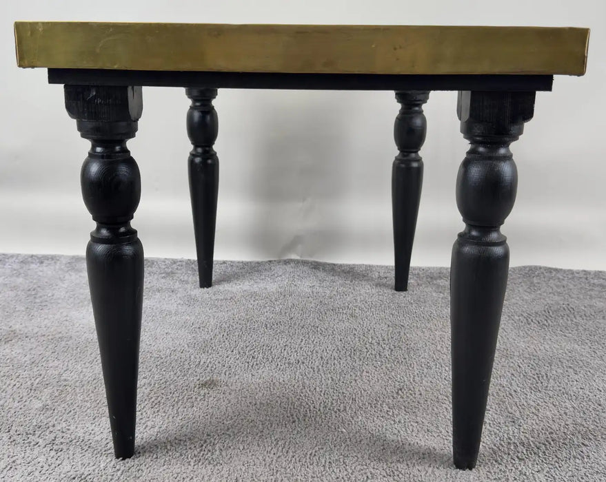 Hollywood Regency Style Handcrafted Brass Center or End Table, a Pair