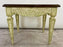 French Louis XVI Style Carved & Antiqued Finish Green Side or End Table