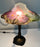 Pairpoint Puffy Style Hand-Painted Floral Table Lamp with Bronze-Finish Base