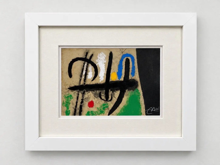 Joan Miro Cartones 1965 Original Color Lithograph Hand Signed Mourlot Paris, COA 1965