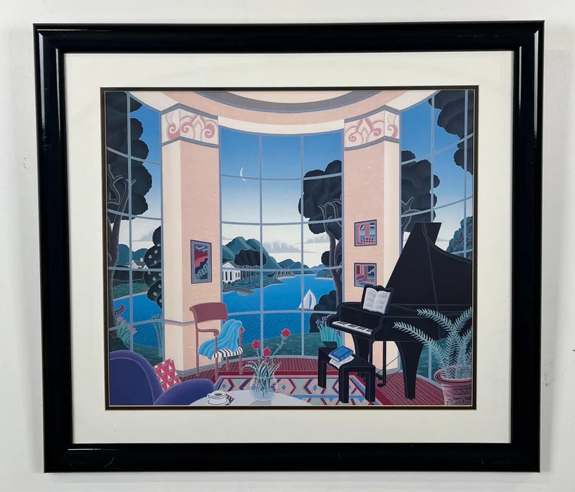 Thomas Mcknight Yellow Music Room Lithograph , Framed 1980's