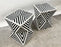 Art Deco Style Black & White Resin Sculptural Side, End Table or Stool, a Pair
