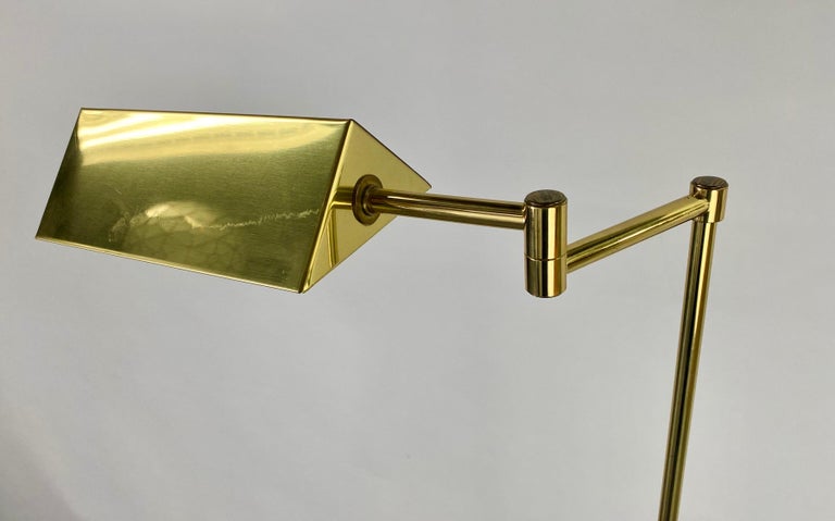 Mid-Century Modern Adjustable Pharmacy Brass Floor Lamp