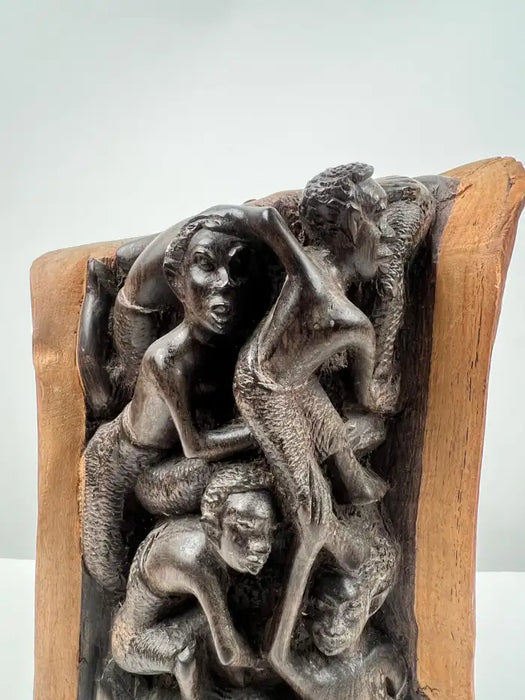African Makonde Ebony Tree of Life Sculpture Tribal Art, 1970's 1970's