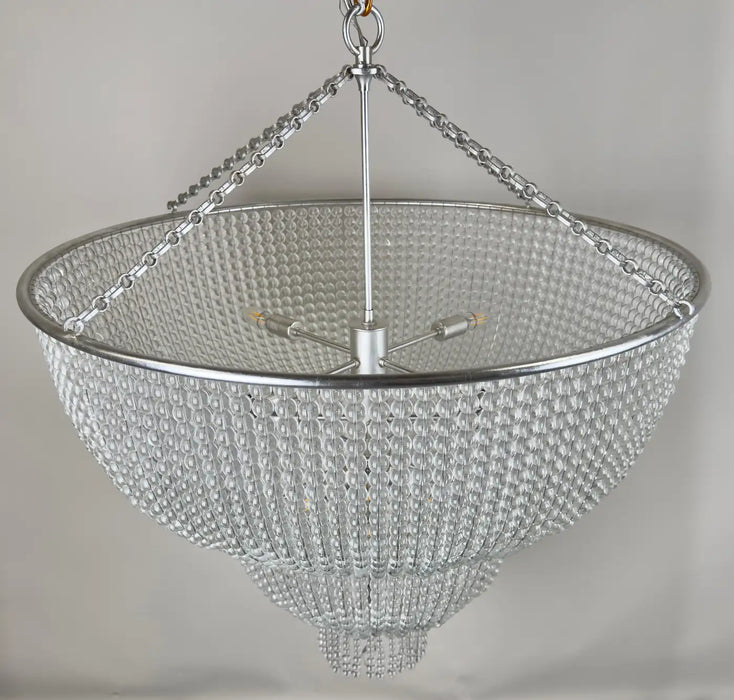 Large Art Deco Style Circular Three-Tiers Chandelier