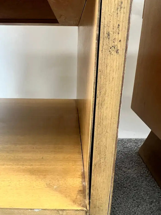 Mid-Century Modern R-Way Birdseye Maple Nightstand or End Table , a Pair