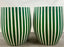 Art Deco Style Green & White Cylindrical Resin Side, End Table or Stool, a Pair